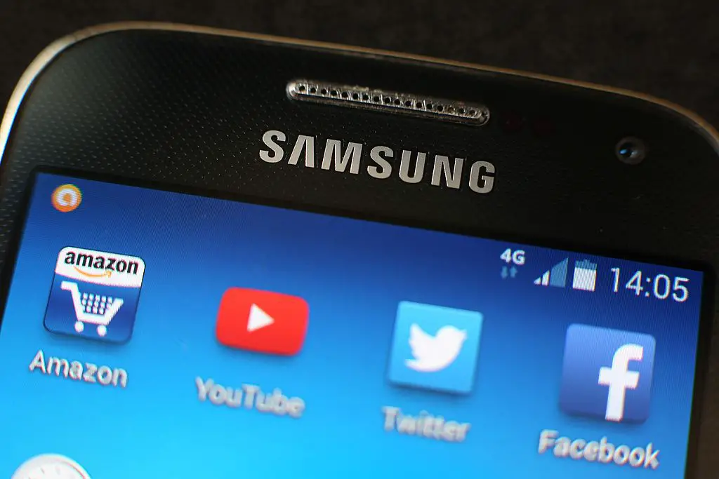 Ícones da tela inicial do smartphone Samsung