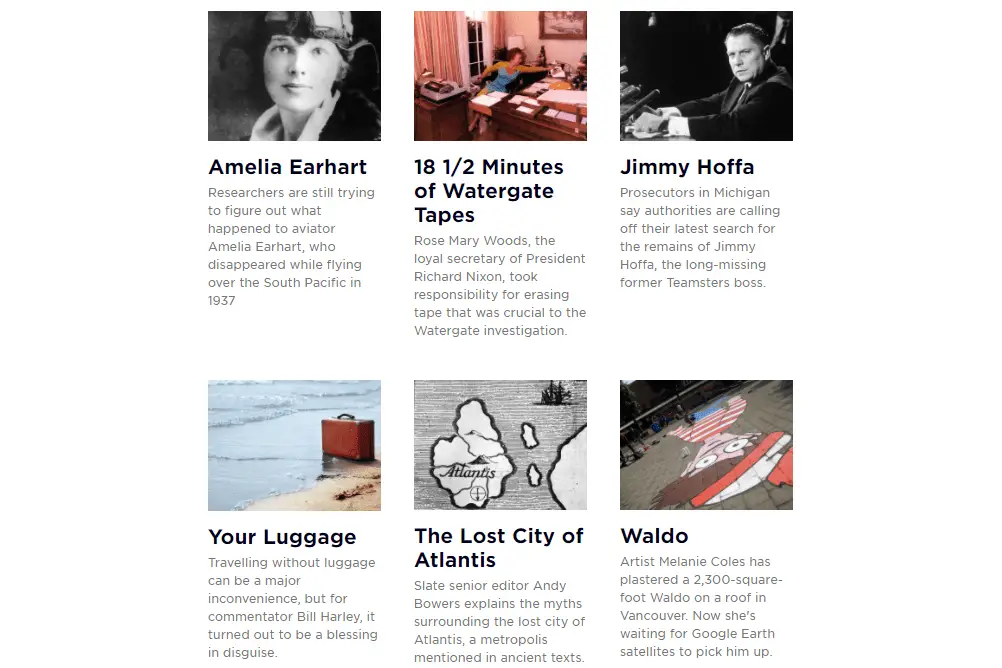 Página de erros 404 de histórias perdidas da NPR