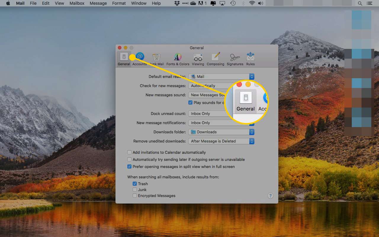 what is the default email for mac os x