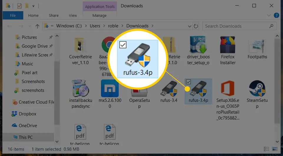 Rufus-3.4p idon no File Explorer no Windows 10