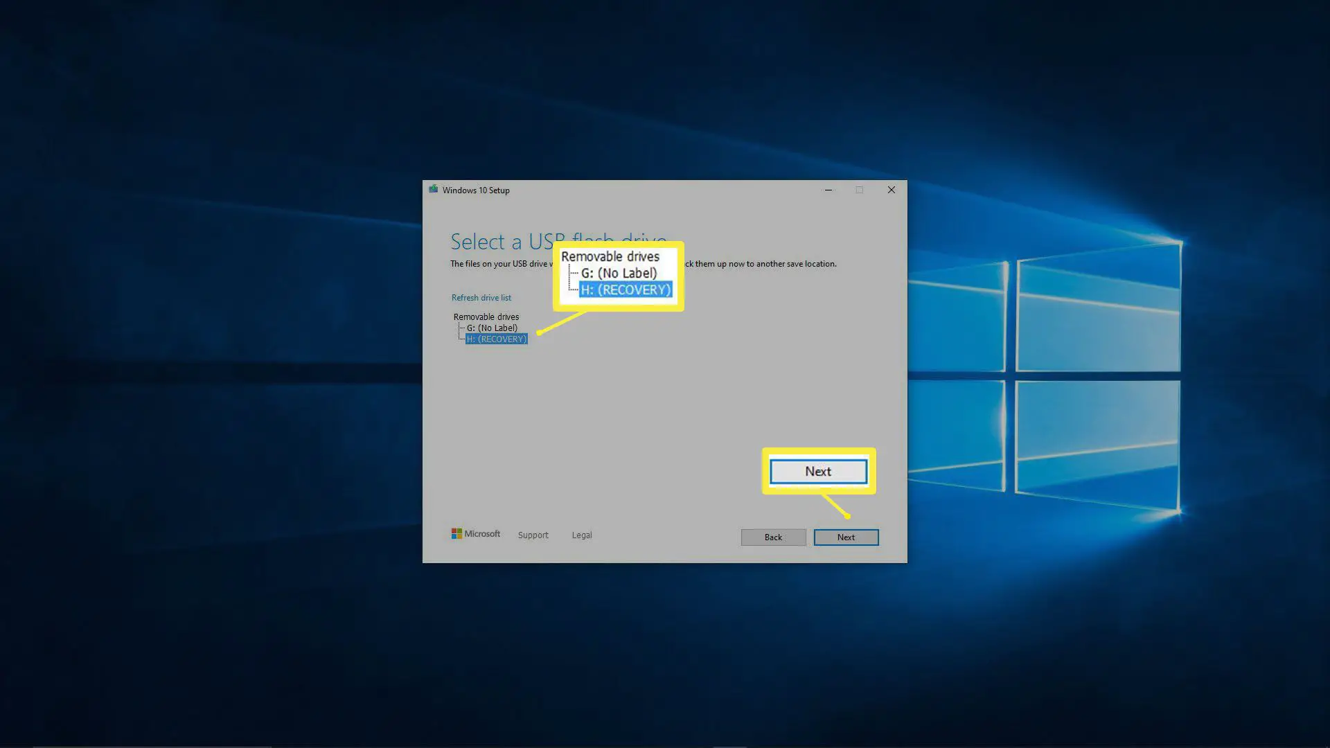 Uma captura de tela da ferramenta de criação de mídia do Windows 10.