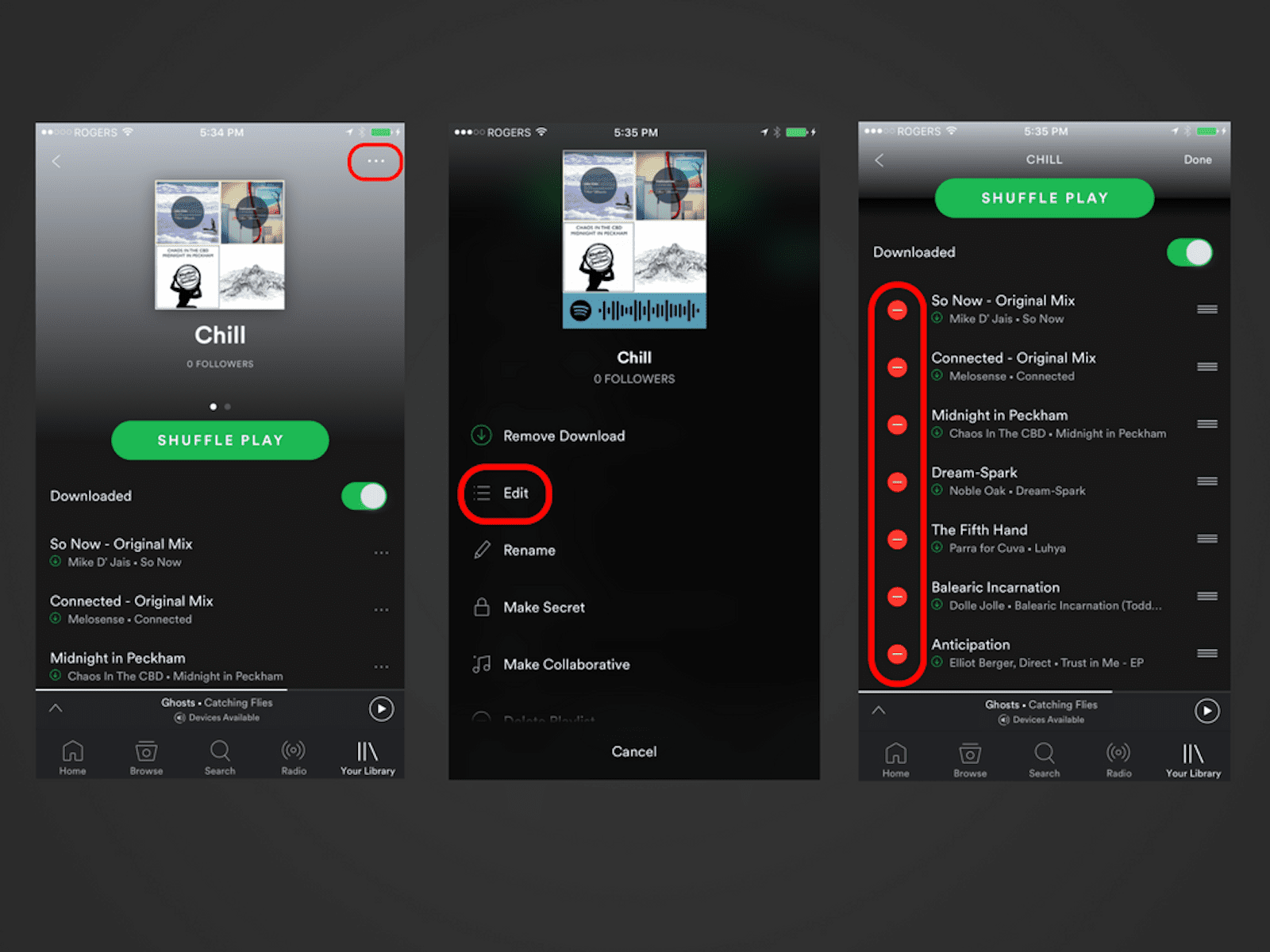 Capturas de tela do Spotify para iOS