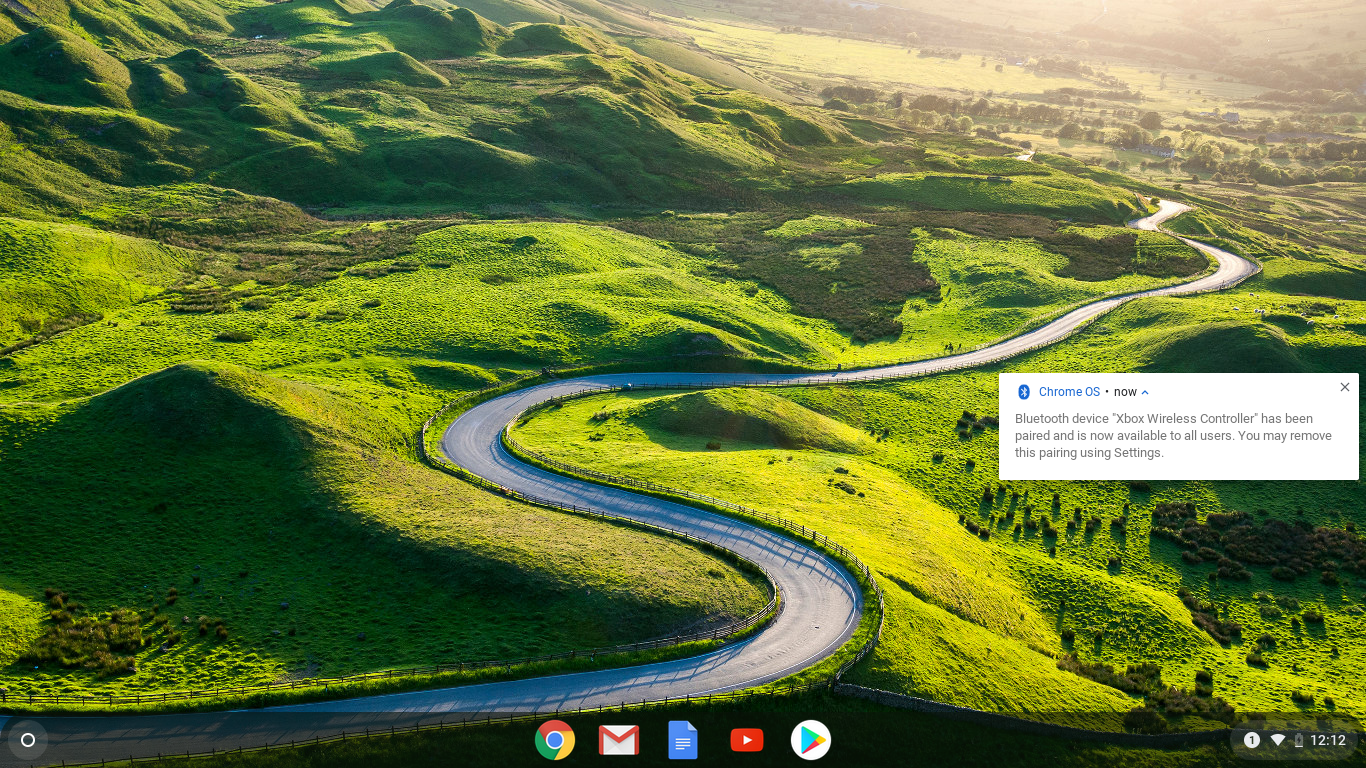 Uma captura de tela da mensagem de emparelhamento do Bluetooth do Chrome OS.