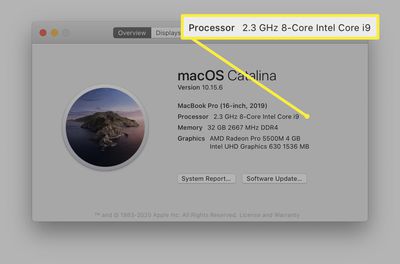 Sobre esta janela do Mac exibe a velocidade do seu processador.