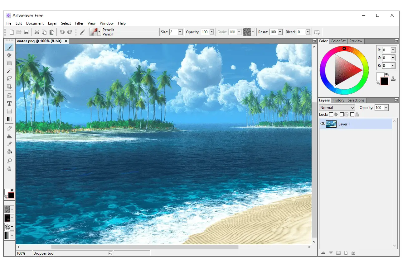 Captura de tela do Artweaver grátis no Windows 10