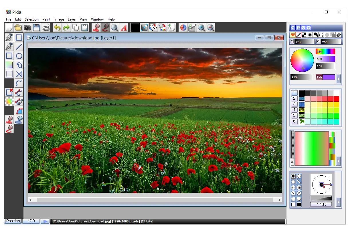 Editor de imagens Pixia no Windows 10