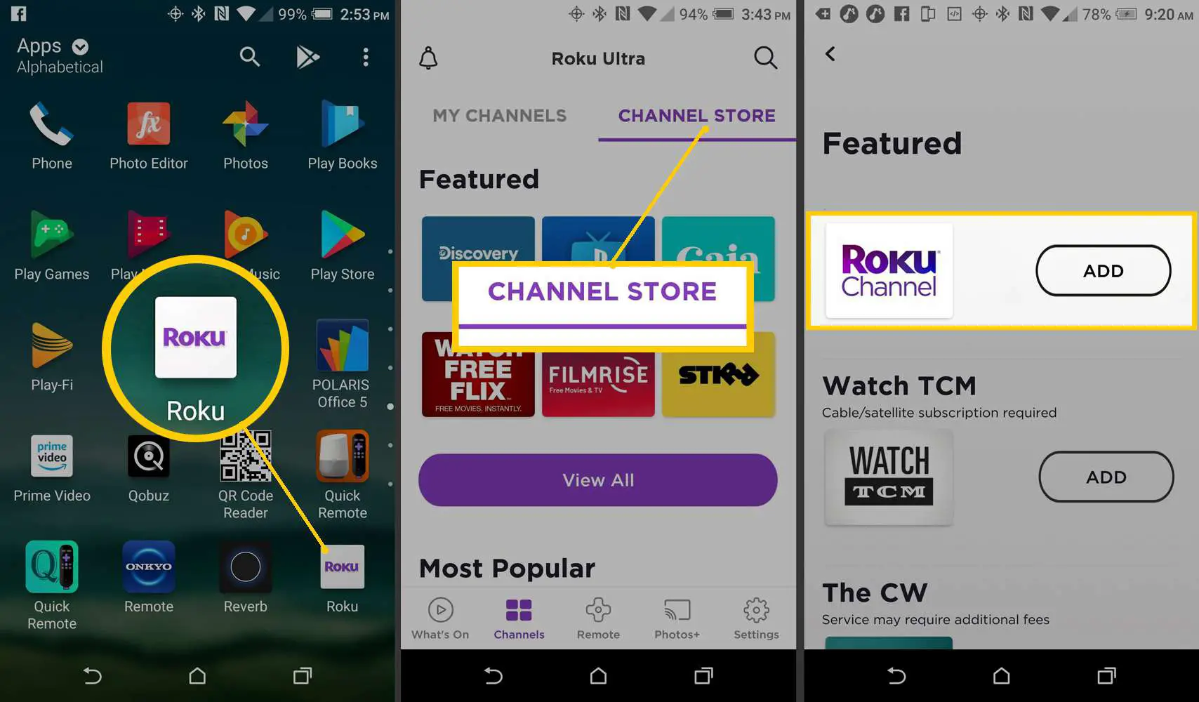 Roku Mobile App - Adicionando o canal Roku