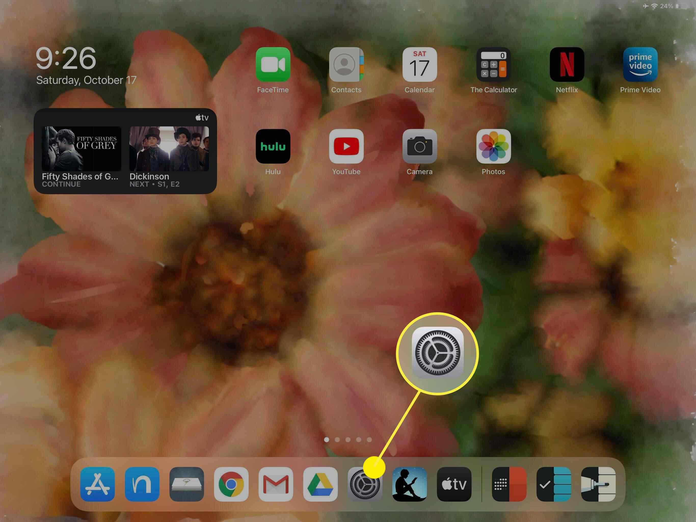 O ícone Configurações no iPadOS 14.
