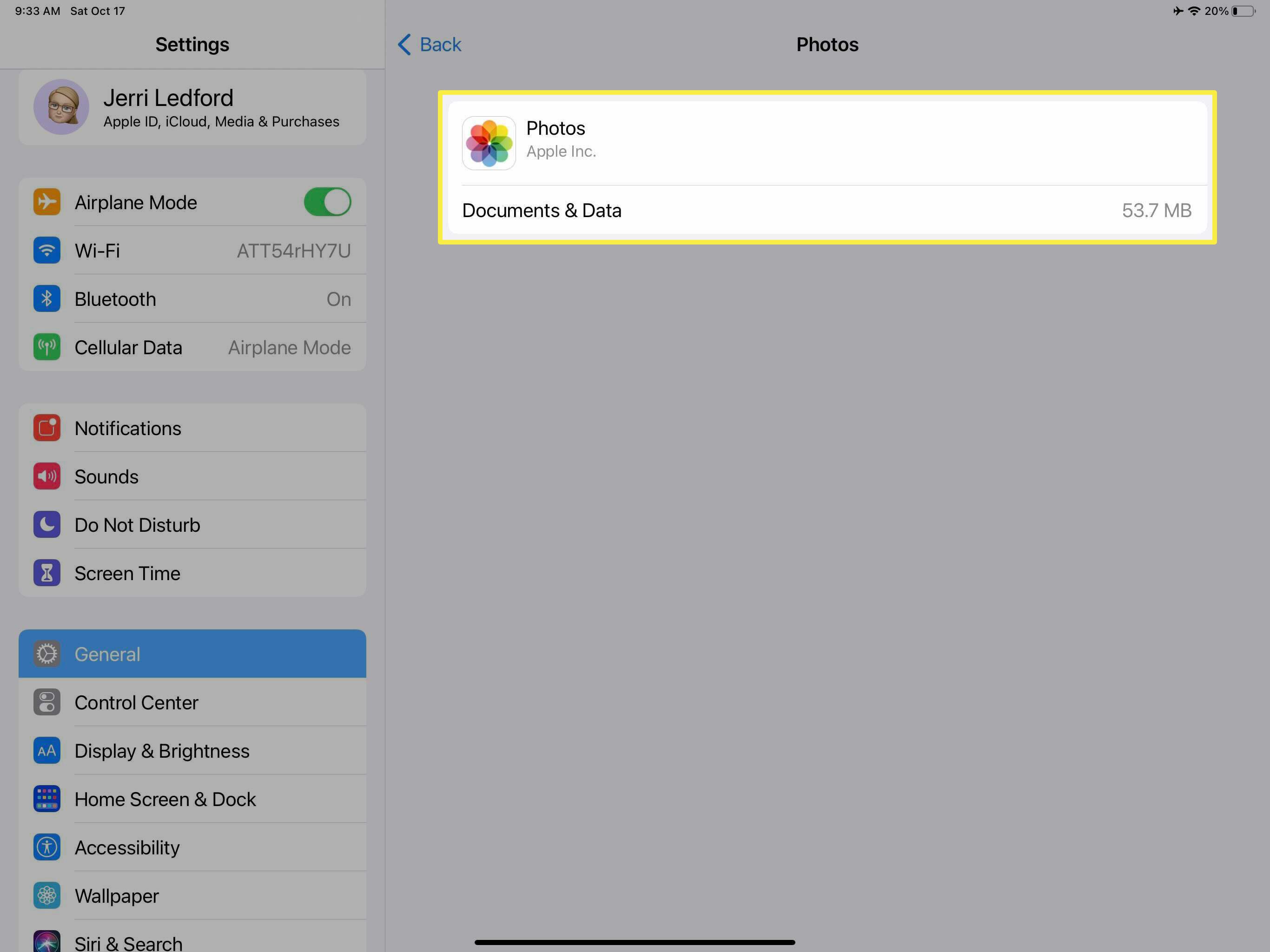O aplicativo Fotos no iPadOS 14, que não pode ser excluído ou descarregado.
