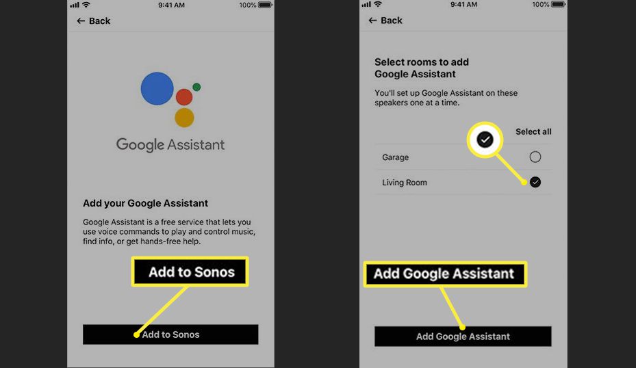 Sonos Add Your Google Assistant - Room Assignments (Sonos One / Beam)