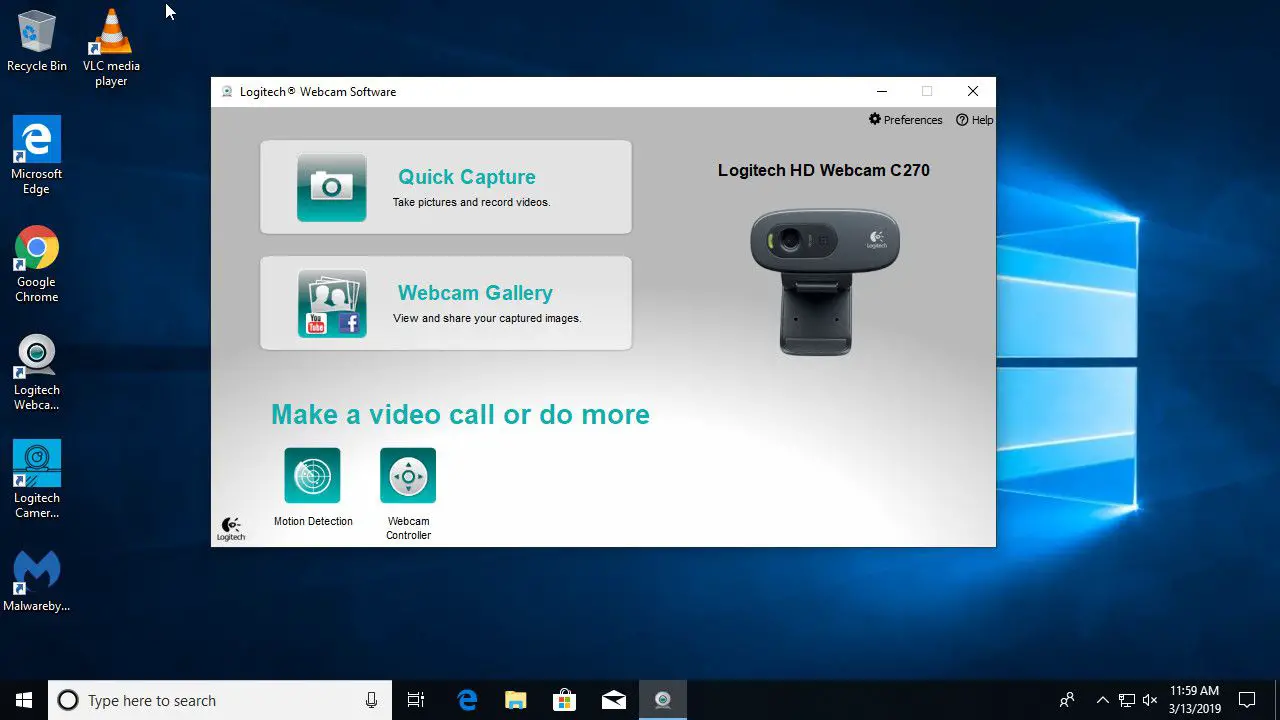 Logitech Webcam Software no Windows 10