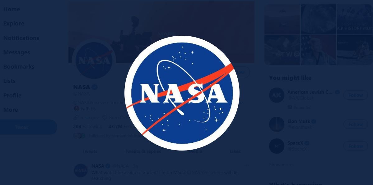 Ícone da NASA no Twitter