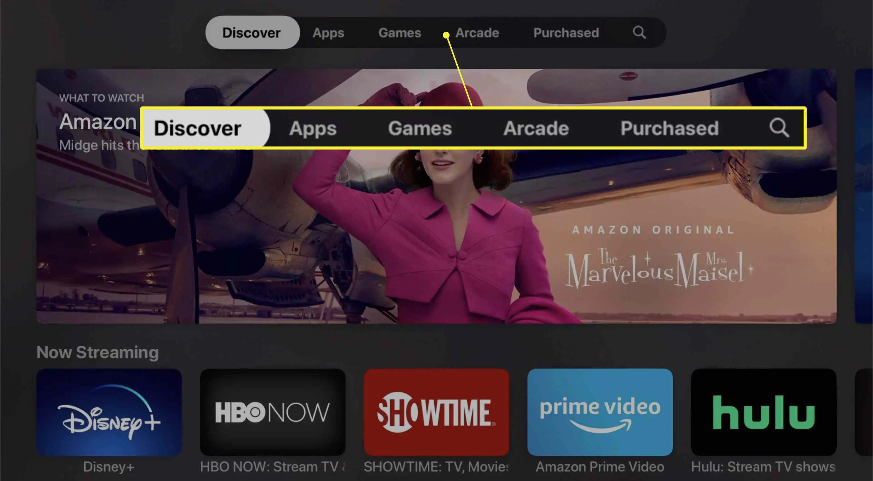 Tela da App Store com opções de pesquisa na parte superior da tela