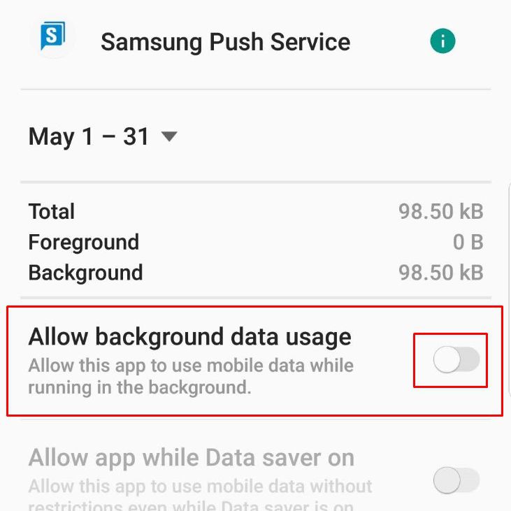 Como desativar o uso de dados do Samsung Push Service