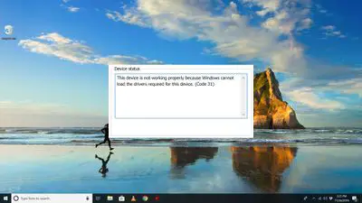 Erro de código 31 na área de trabalho do Windows 10
