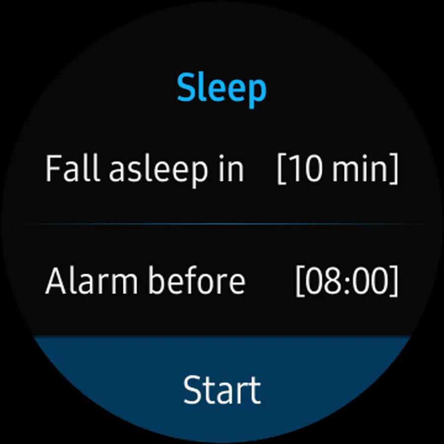 Captura de tela da tela inicial do aplicativo G'Night Sleep.