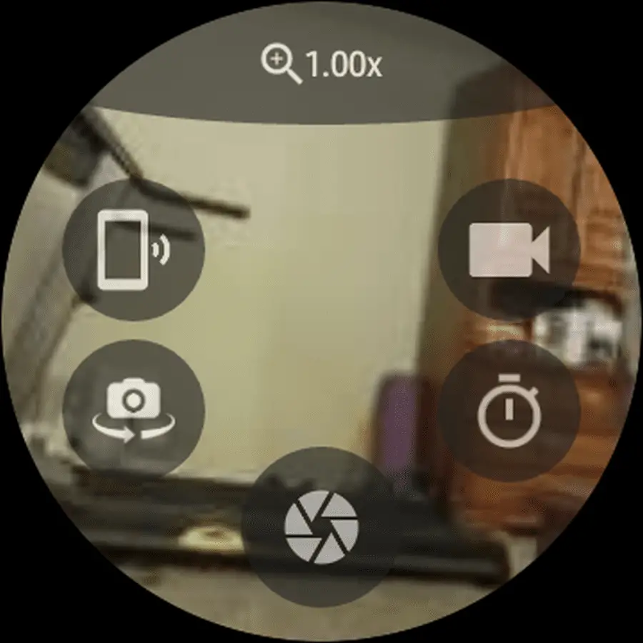 Captura de tela do aplicativo Wrist Camera Galaxy Watch.
