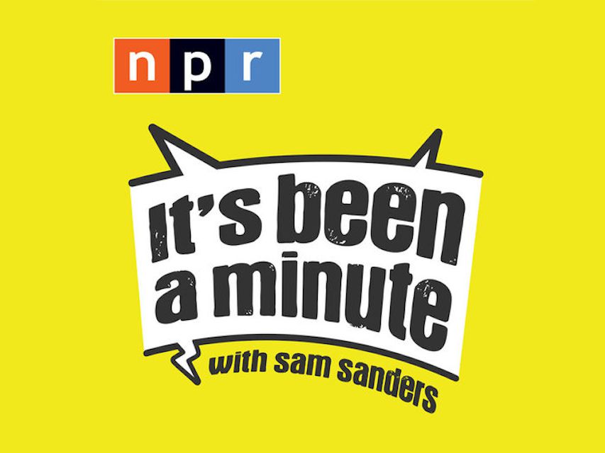 Capa do podcast, banner amarelo com o logotipo da NPR e o título do programa em um balão de diálogo estilizado