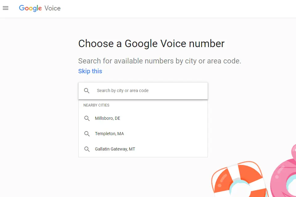 Captura de tela da página de configuração do Google Voice