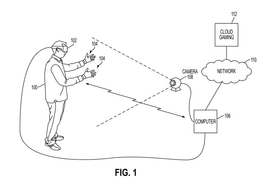 Um desenho de patente da Sony nos EUA mostrando jogabilidade na nuvem