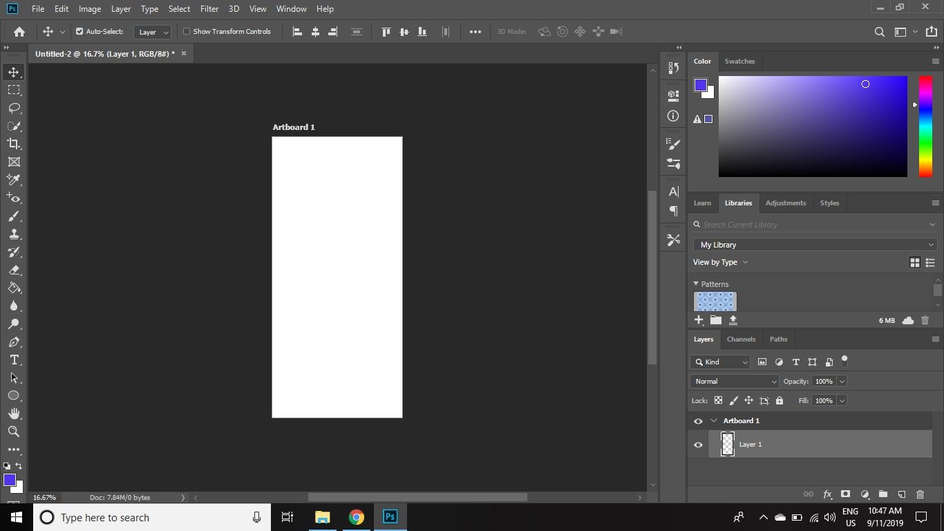 Uma prancheta em branco do Photoshop