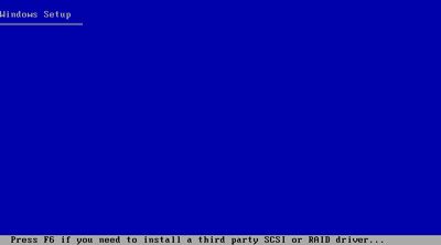 Captura de tela da opção de instalação de driver de terceiros durante a configuração do Windows XP