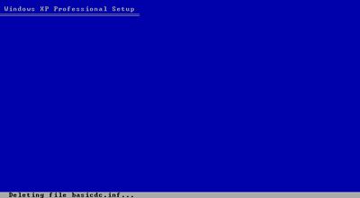 Captura de tela do processo de exclusão de arquivos de sistema do Windows XP
