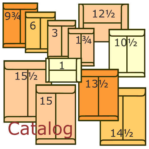 Tamanhos de envelope de catálogo e dimensões de gabinete