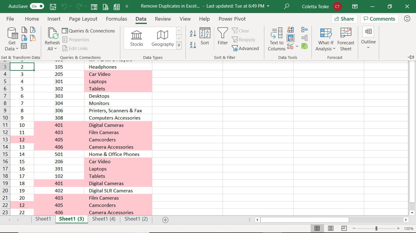 A ferramenta Remove Duplicates no Excel para eliminar a duplicação de uma planilha do Excel