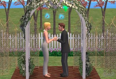 Casal se casando em The Sims 2