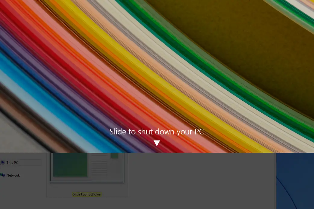 Slide do Windows 8 para desligar a tela do seu PC