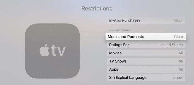 Apple TV permite restrições de conteúdo