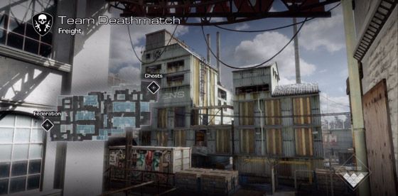 Captura de tela do mapa de frete do Call of Duty Ghosts