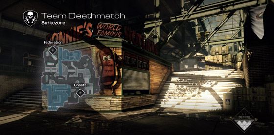 Call of Duty: captura de tela do mapa de Ghosts Strikezone