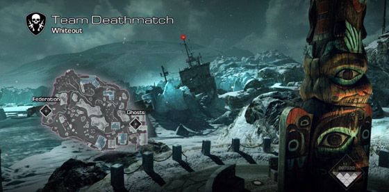 Call of Duty: captura de tela do mapa de Whiteout de fantasmas