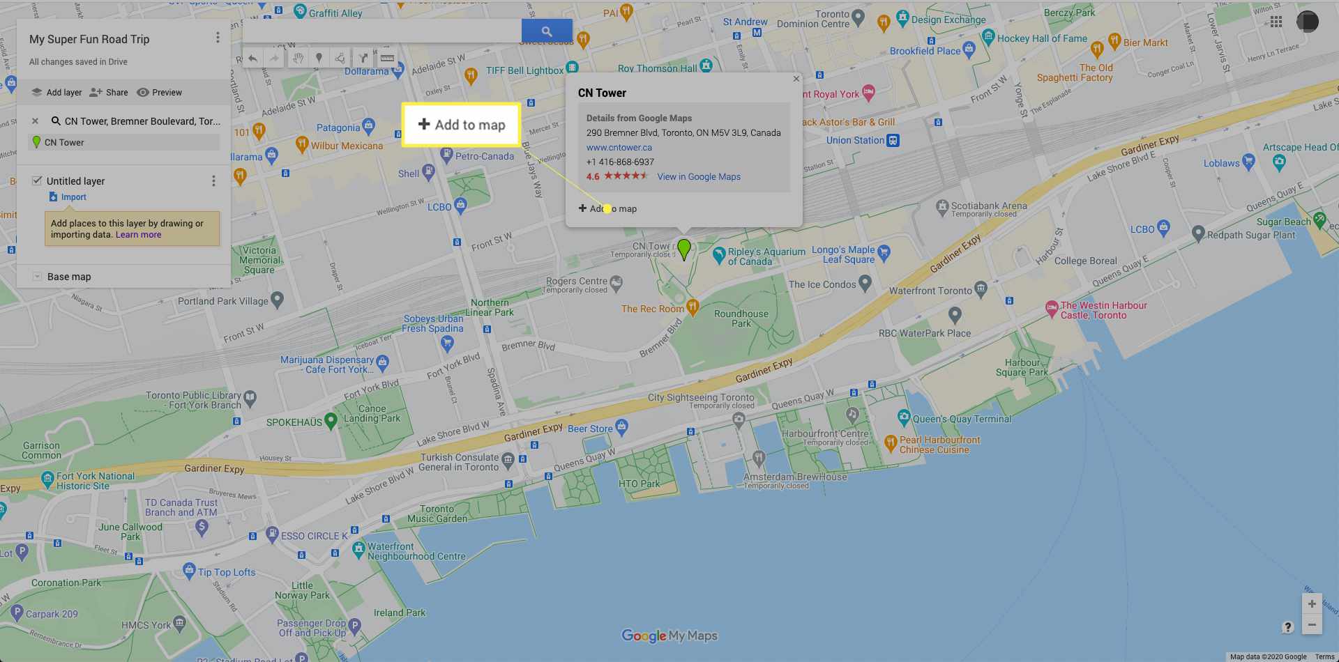 Adicionar locais no Google My Maps