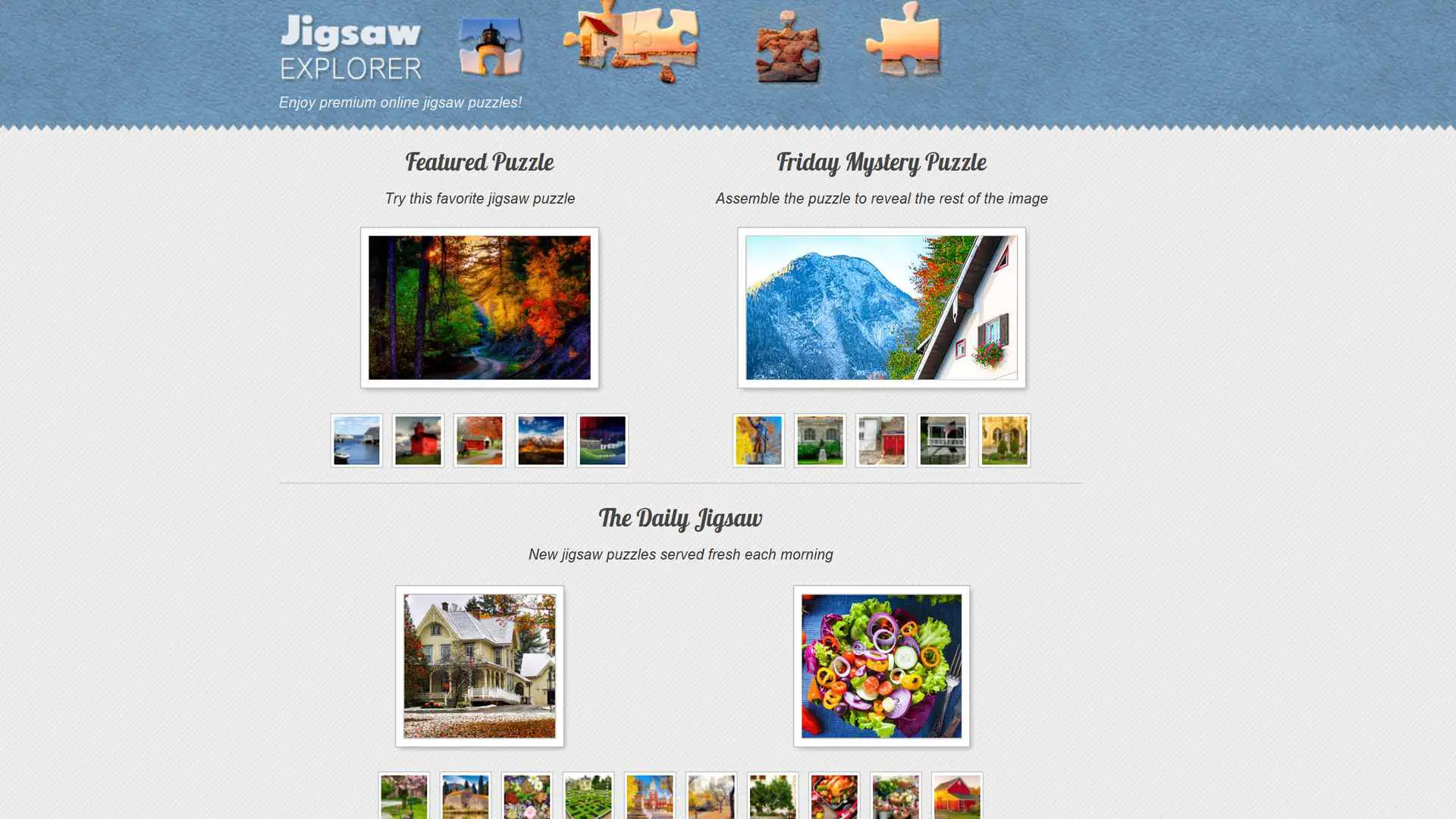 Site de quebra-cabeças online gratuito, Jigsaw Explorer.