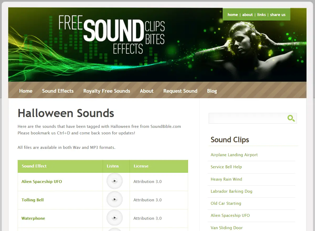 Downloads gratuitos de halloween na Sound Bible