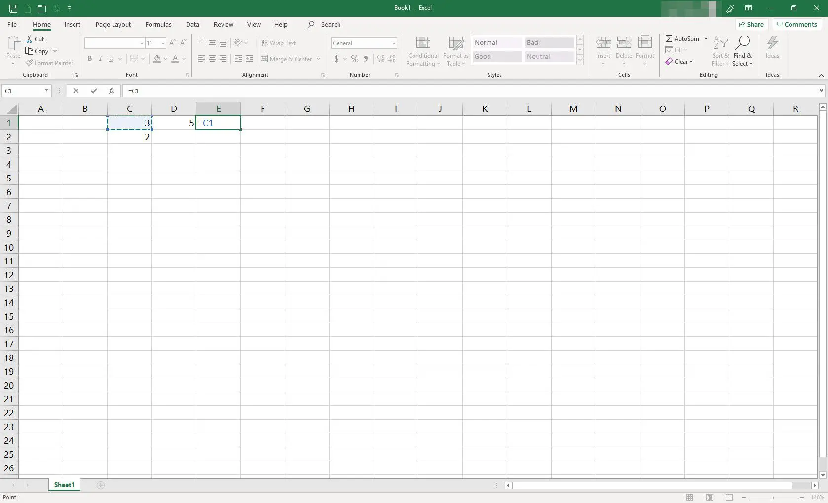 Planilha do MS Excel com uma fórmula em andamento