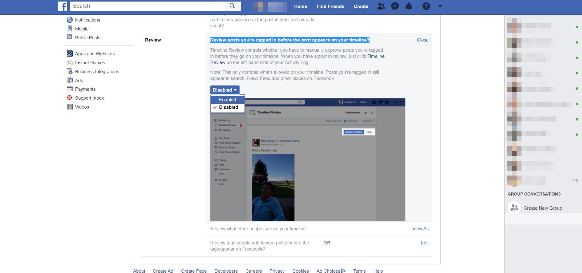 O Facebook permite que você reveja as postagens em que foi marcado, mas você precisa habilitá-lo primeiro