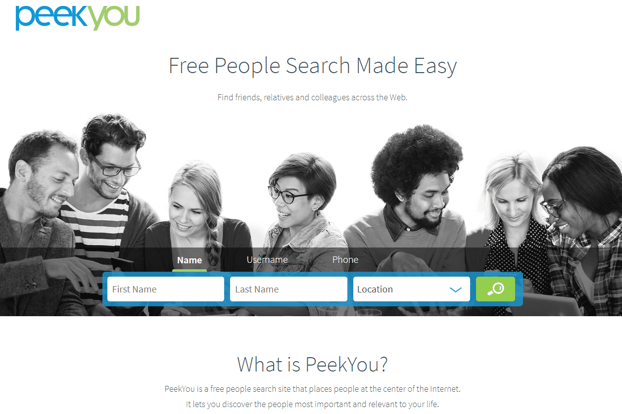 PeekYou site de pesquisa de pessoas