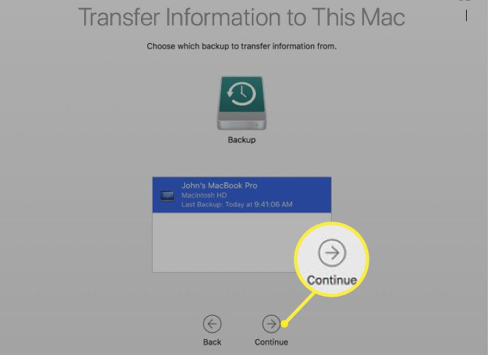Escolhendo um computador para transferir informações