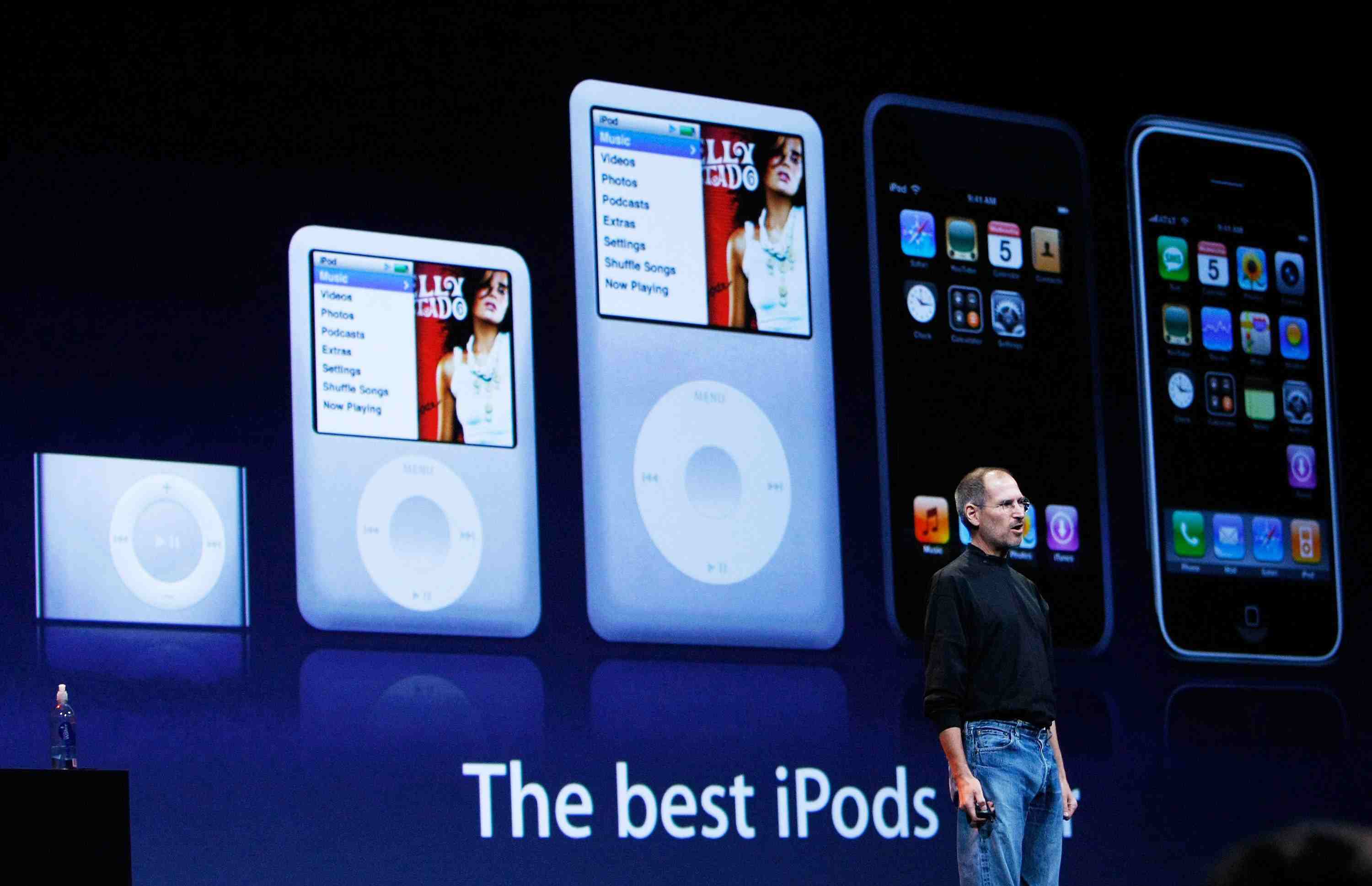 Família iPod com Steve Jobs