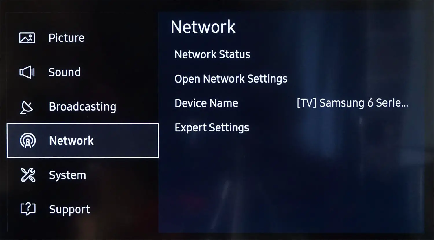 Samsung UN40KU6300 - Configurações de rede