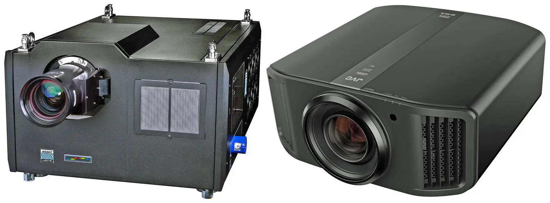Projetor Digital Projection Insight Laser 8K (L) - Projetor de Vídeo JVC DLA-NX9 / DLA-RS3000 8K eShift (R)