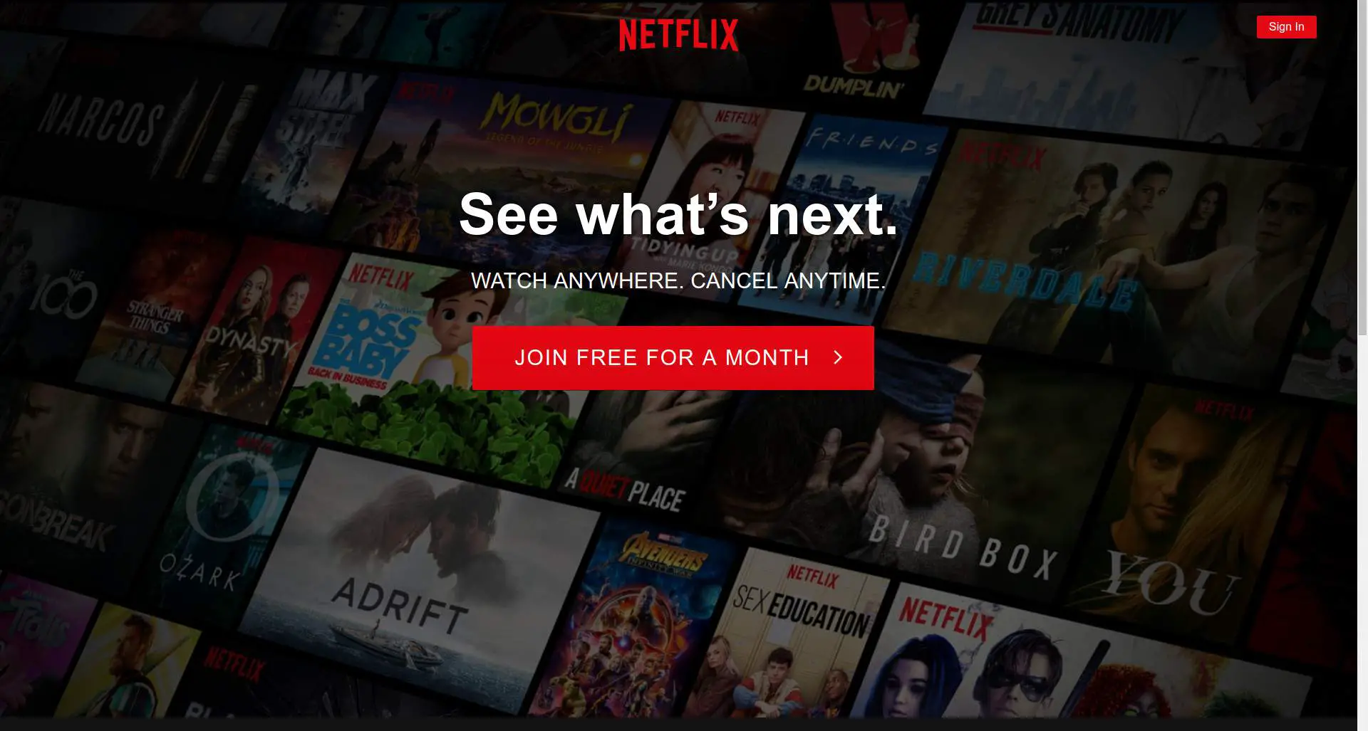Netflix em execução com o Chrome Launcher
