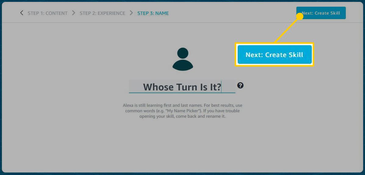 Captura de tela de como finalizar uma habilidade Alexa.