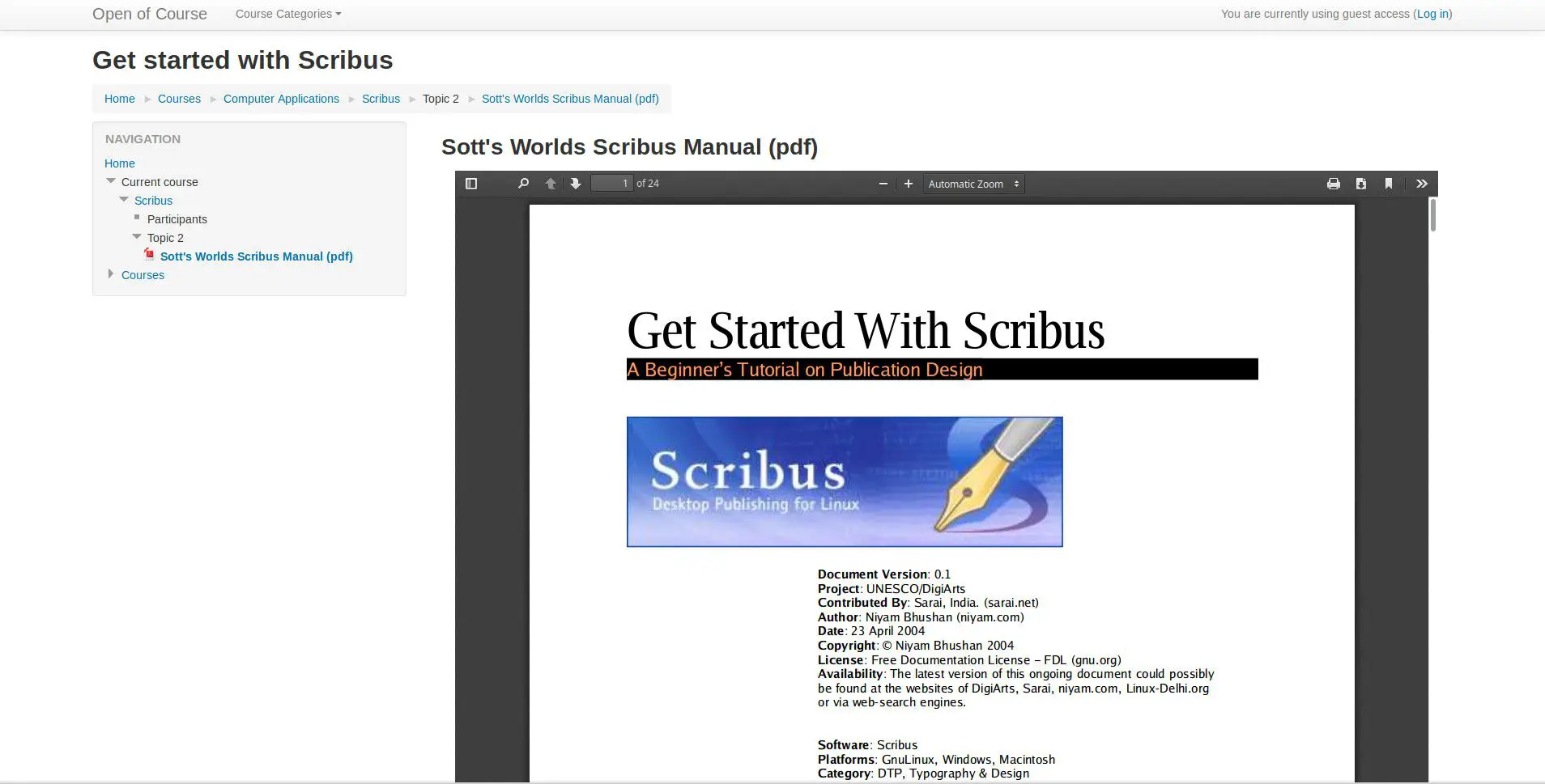 Manual do Sott's World Scribus