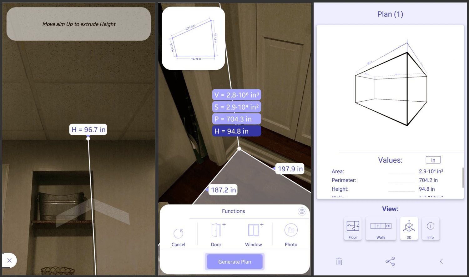 Aplicativo de medição ARPlan 3D para Android