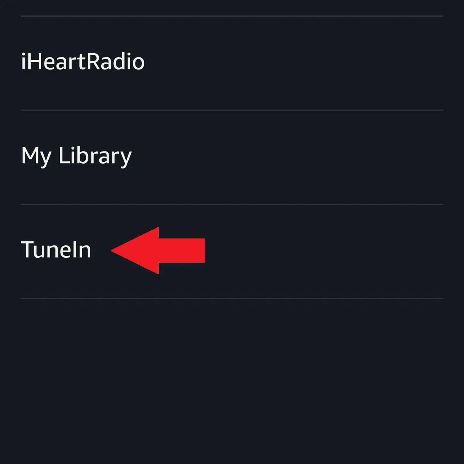 alexa app selecionar provedor de música